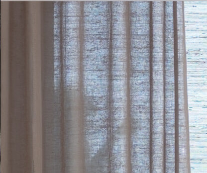 Calyz Deep Beige 100% Linen Gauze Curtain - Image 2